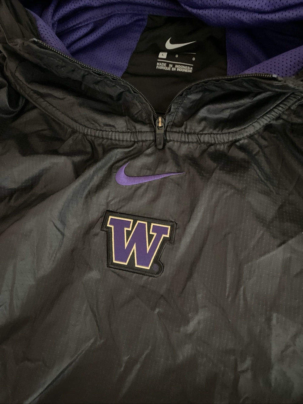Washington Huskies Men’s Nike Vented Pullover Windbreaker Jacket Large - Picture 2 of 13